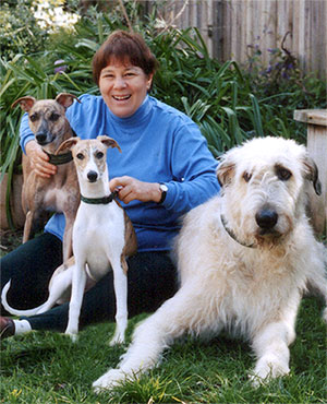 Raphaela Pope and her dogs